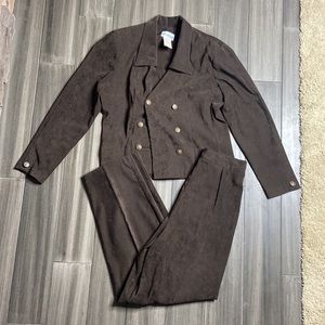 Vintage Perceptions Brown Pants Suit